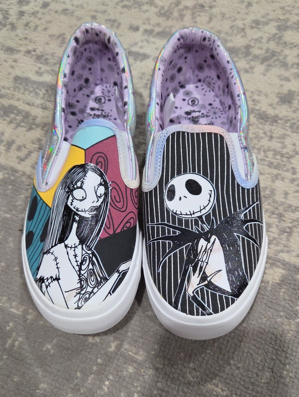 Nightmare Before Christmas Kids' Slip-On Sneakers in Multi-Color